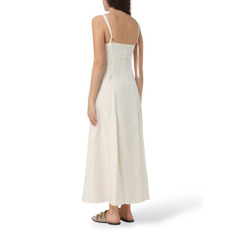 Abito Twinset in misto lino con fettucce intrecciate