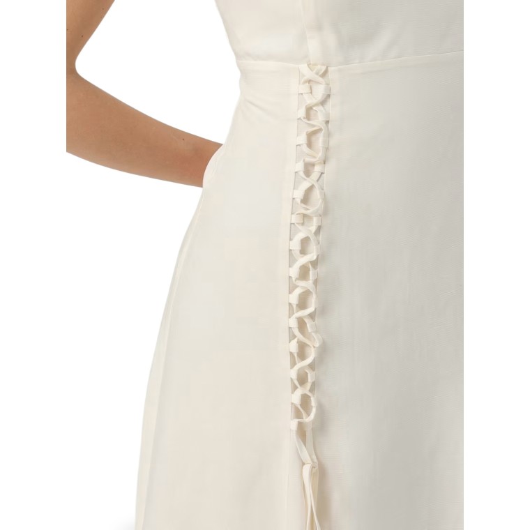 Abito Twinset in misto lino con fettucce intrecciate