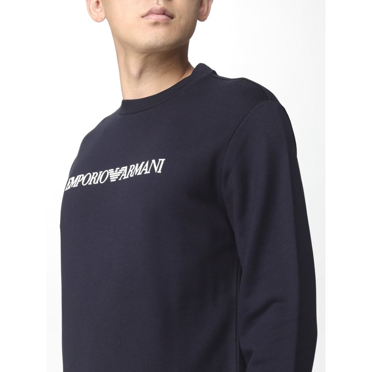 Felpa Emporio Armani in jersey con stampa logo
