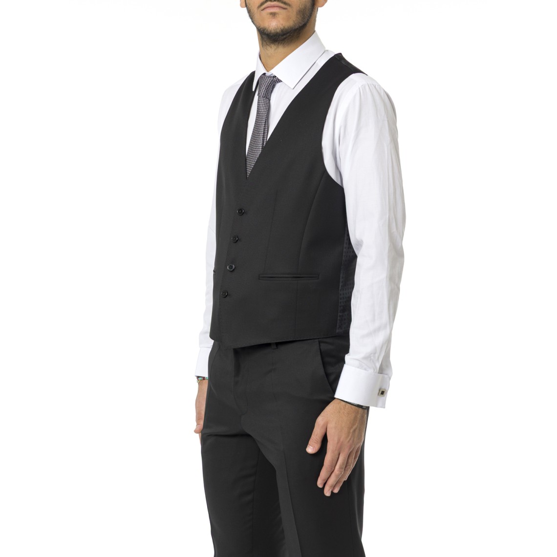 Gilet Boss slim fit in serge di lana vergine