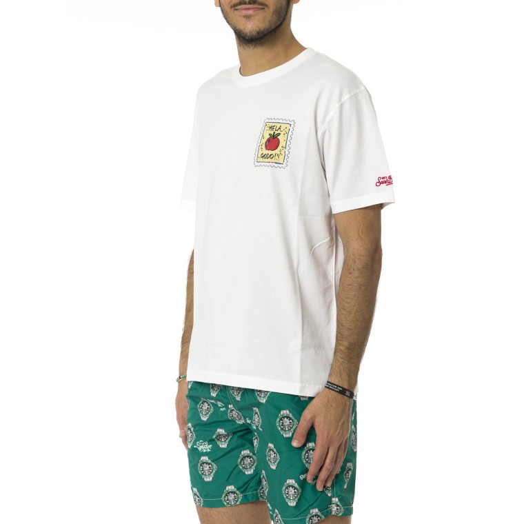 T-shirt Mc2 Saint Barth con stampa Mela Godo