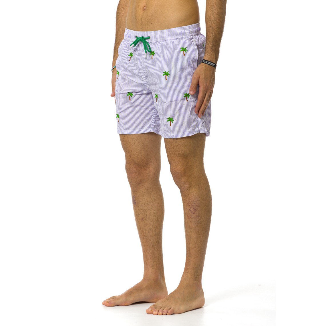 Costume da bagno a righe in seersucker Mc2 Saint Barth