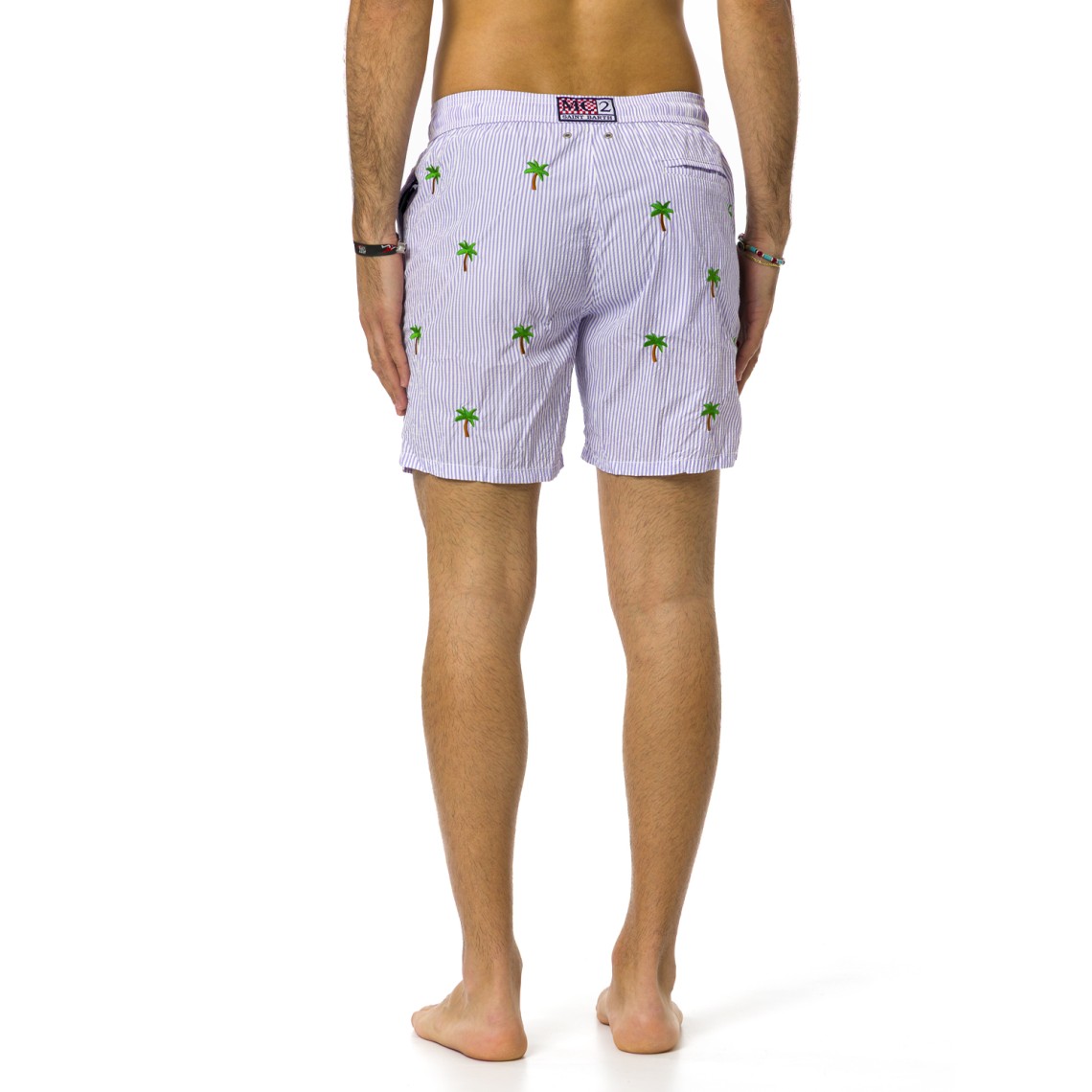 Costume da bagno a righe in seersucker Mc2 Saint Barth