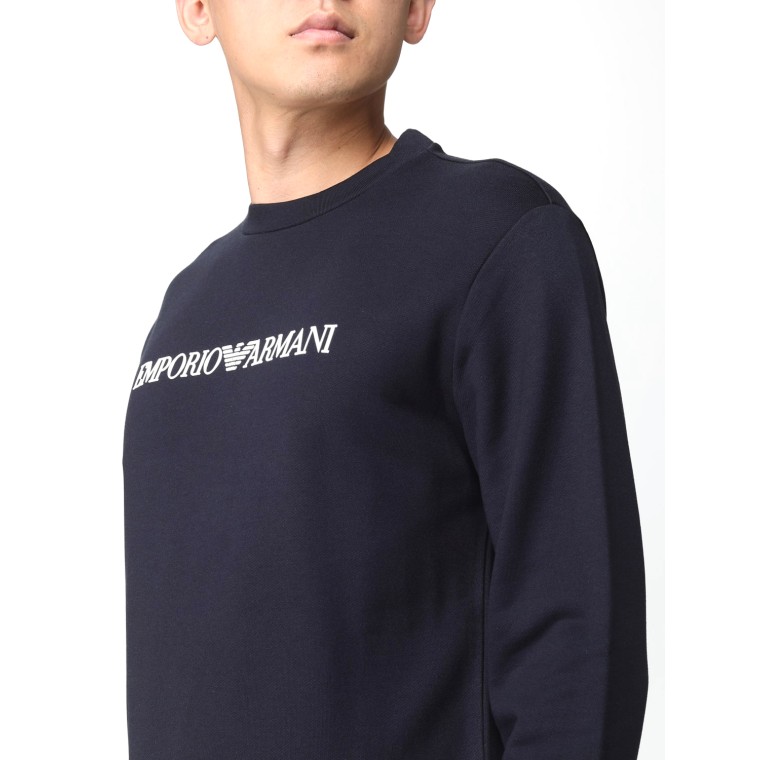 Felpa Emporio Armani in jersey con stampa logo