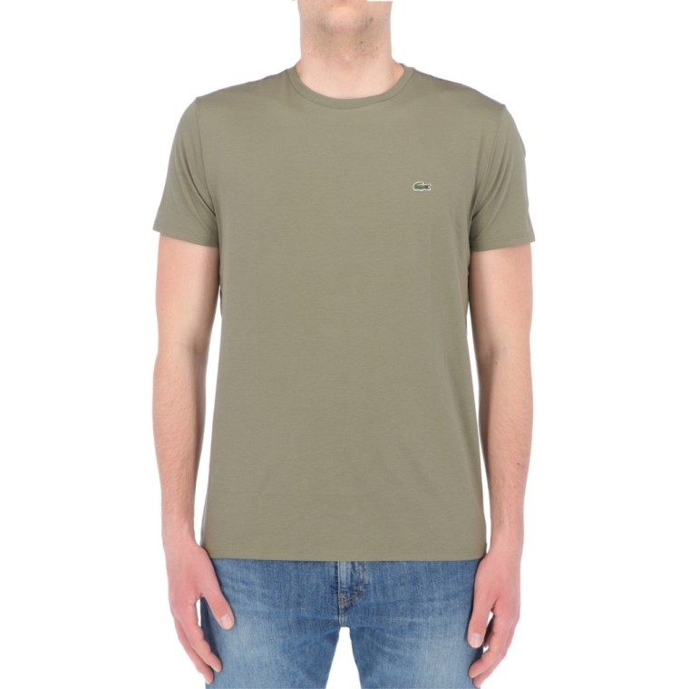 T-shirt a Girocollo in Jersey di Cotone Lacoste