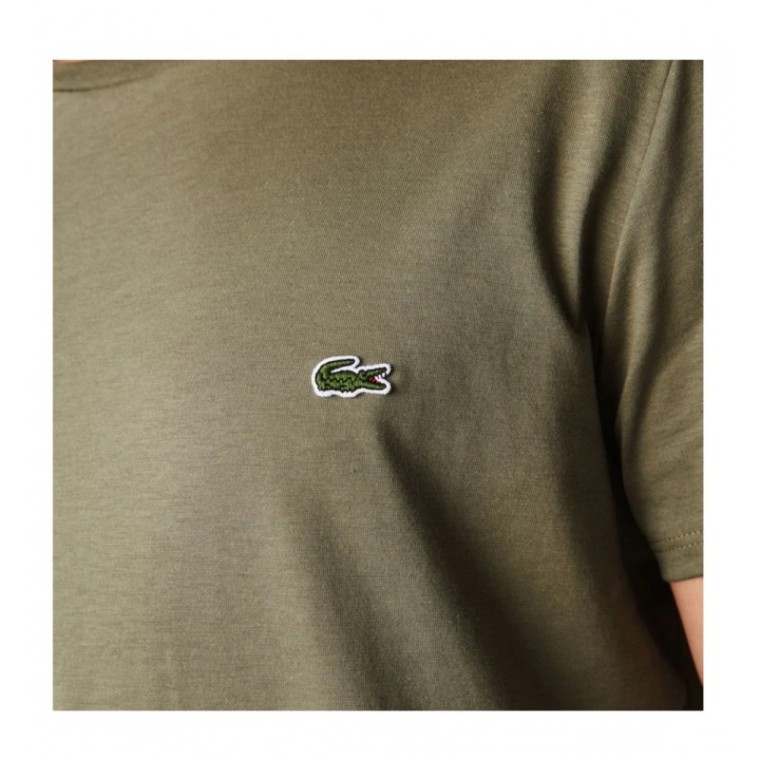 T-shirt a Girocollo in Jersey di Cotone Lacoste