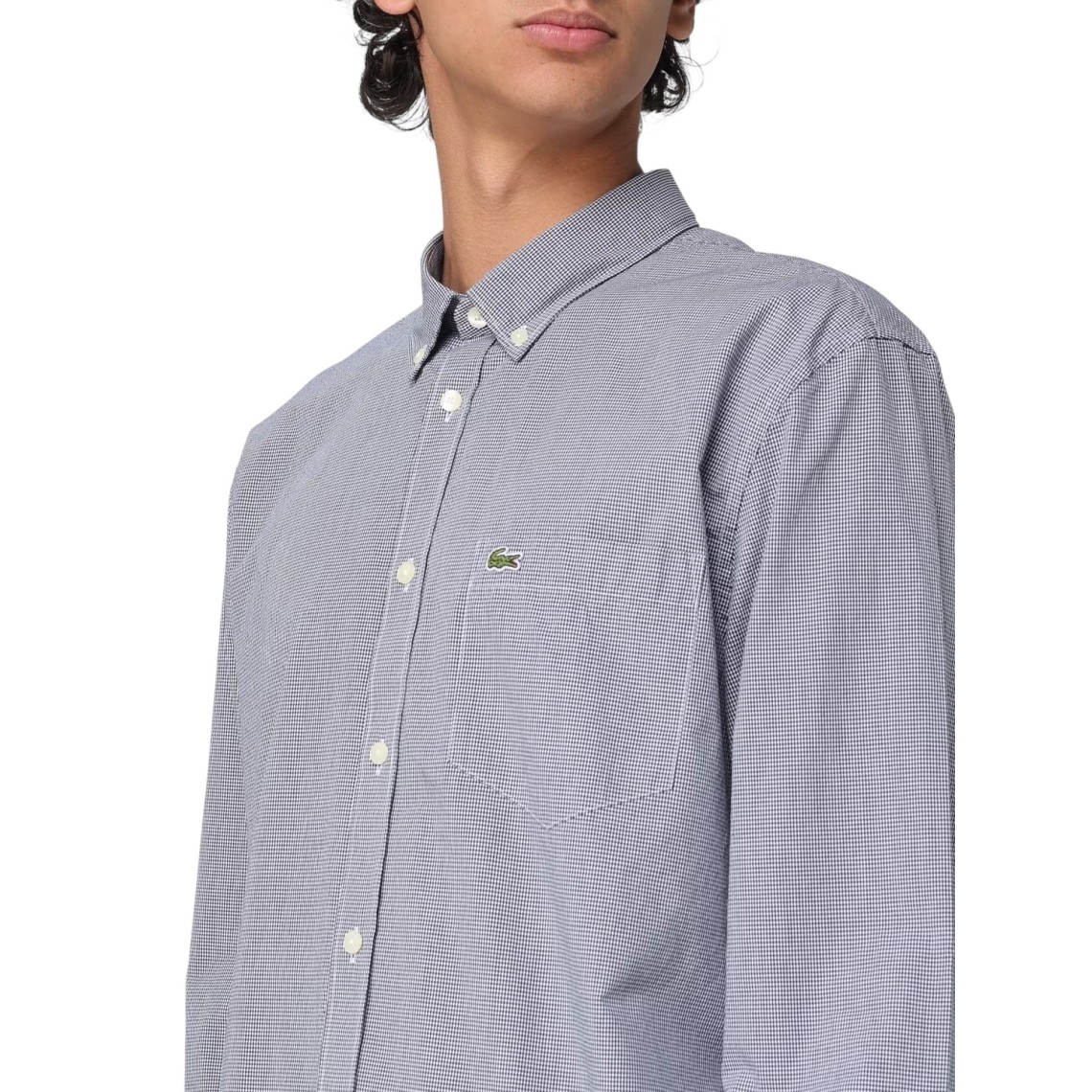 Camicia in cotone a quadretti Lacoste