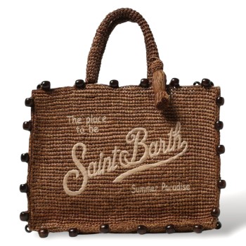 Borsa Colette Mc2 Saint Barth in rafia con perline