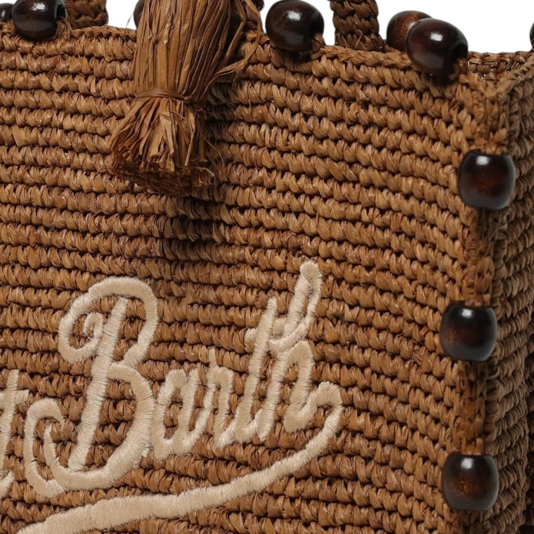 Borsa Colette Mc2 Saint Barth in rafia con perline