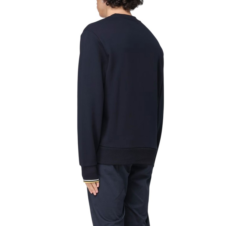 Felpa a girocollo in cotone con logo Fred Perry