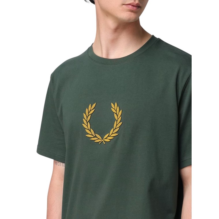 T-shirt in cotone con logo Fred Perry