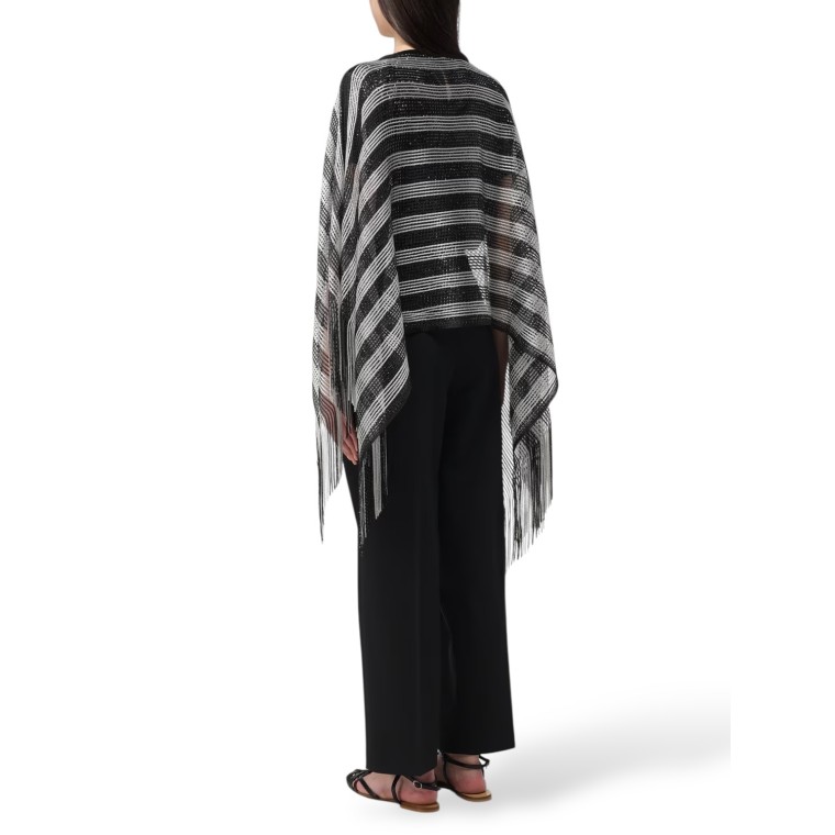 Poncho in misto cotone a righe Liu Jo