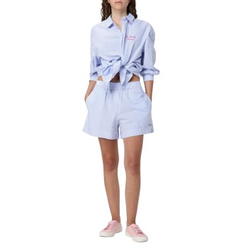 Camicia a righe Brigitte Mc2 Saint Barth in seersucker
