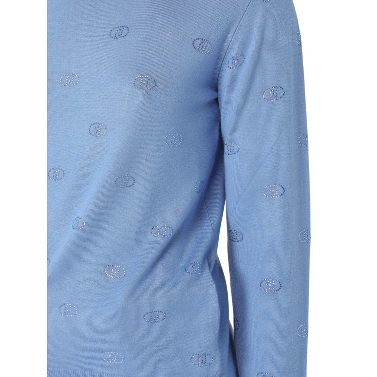 Maglia a girocollo logata Liu Jo in misto viscosa