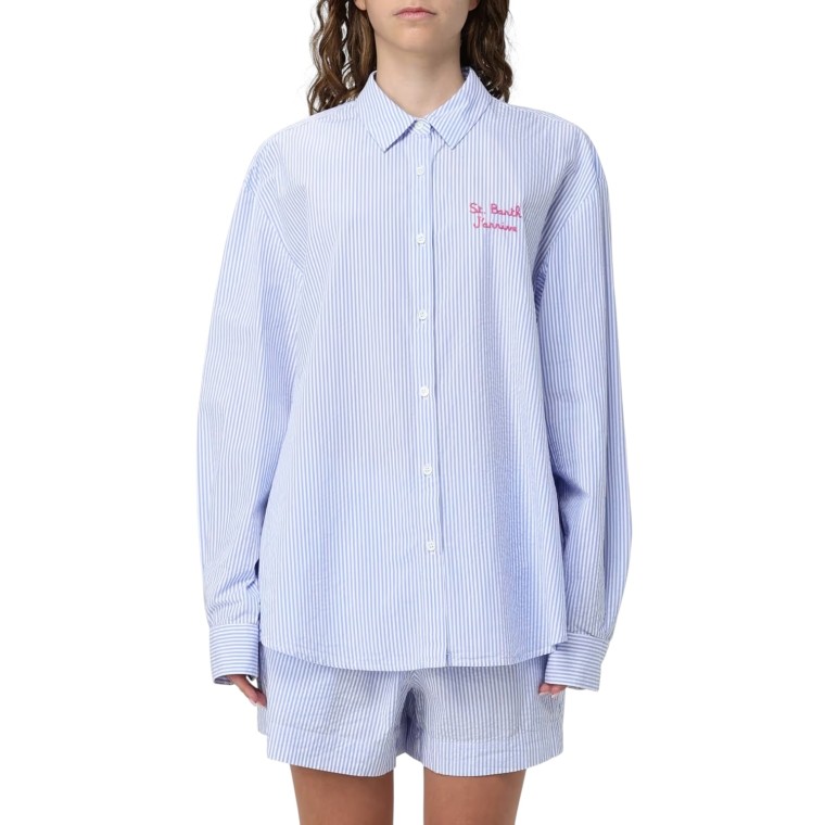 Camicia a righe Brigitte Mc2 Saint Barth in seersucker