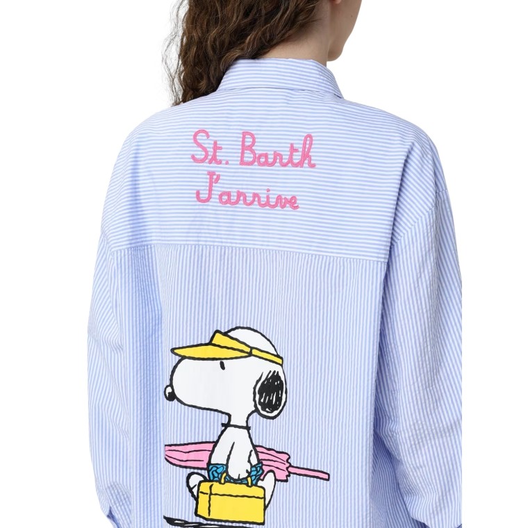 Camicia a righe Brigitte Mc2 Saint Barth in seersucker