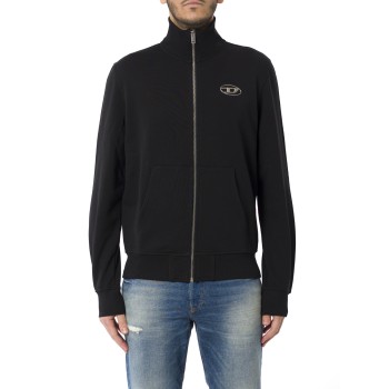 Felpa con zip e logo metallizzato Diesel S-Ginni