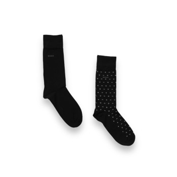 Set 2 paia di calze Boss in cotone con logo jacquard