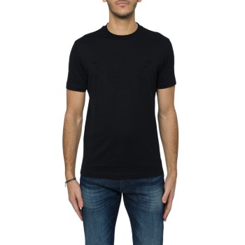 T-shirt in jersey con logo jacquard Emporio Armani