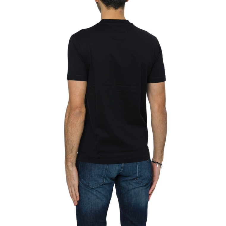 T-shirt in jersey con logo jacquard Emporio Armani