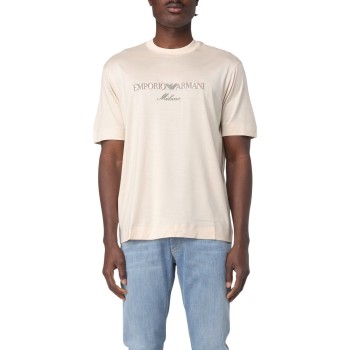 T-shirt in jersey con logo ricamato Emporio Armani