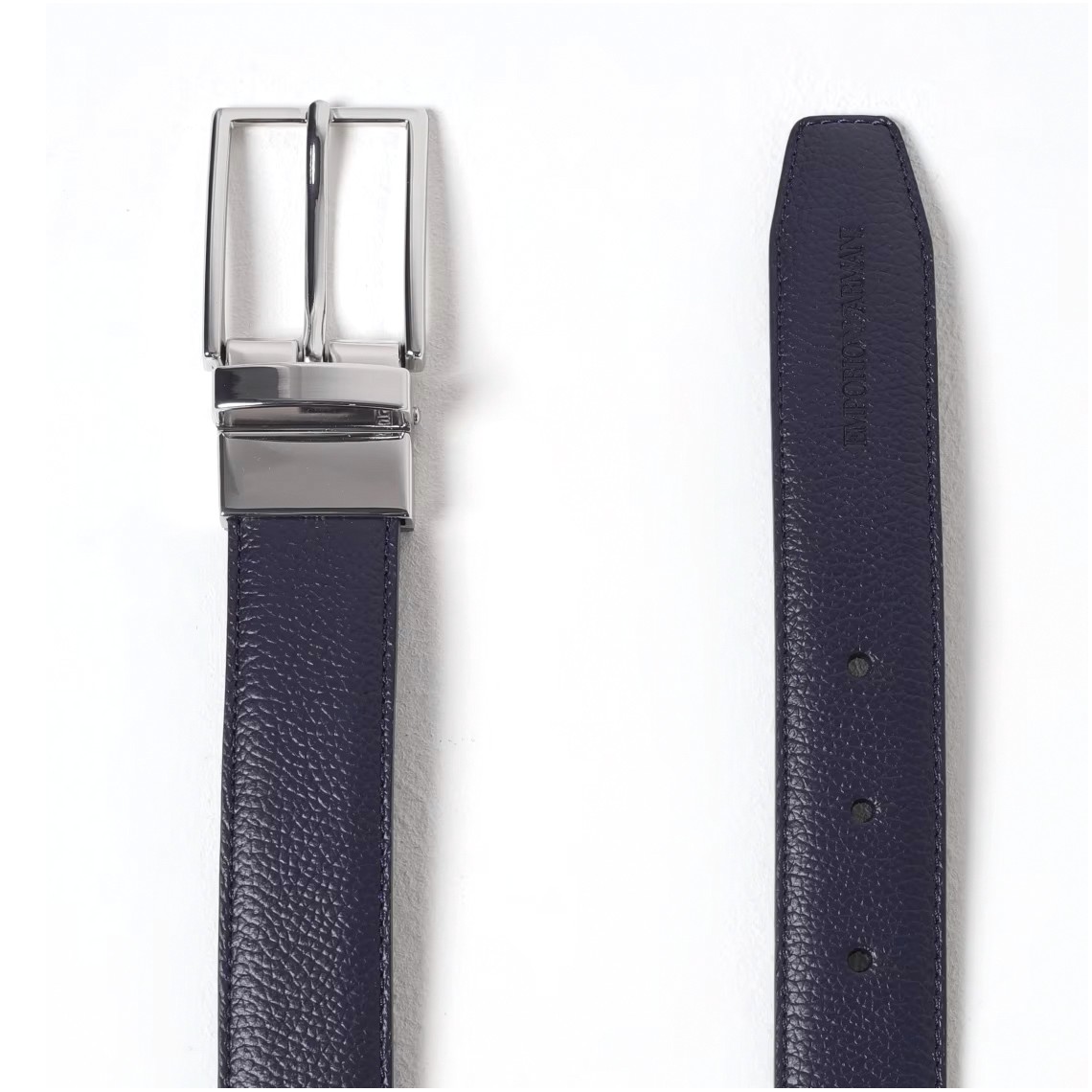 Cintura Emporio Armani reversibile in pelle a grana