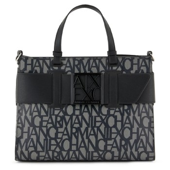 Borsa tote grande con dettaglio a contrasto Armani Exchange