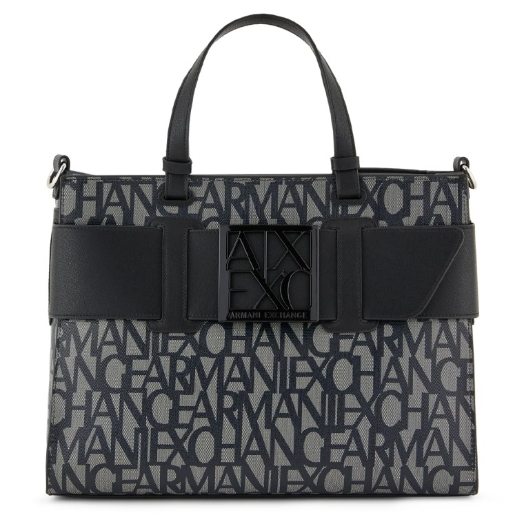 Borsa tote grande con dettaglio a contrasto Armani Exchange