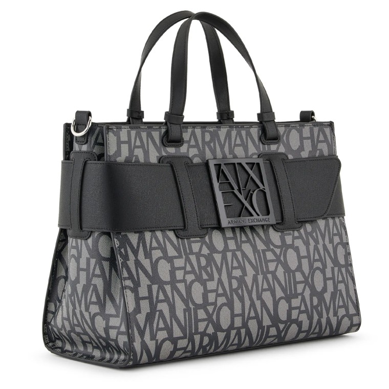 Borsa tote grande con dettaglio a contrasto Armani Exchange