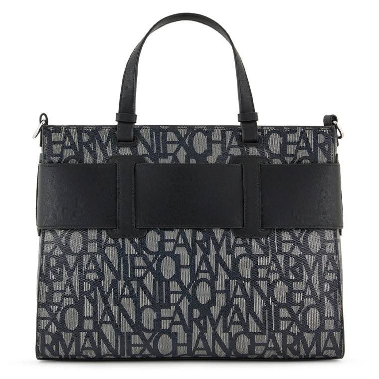 Borsa tote grande con dettaglio a contrasto Armani Exchange