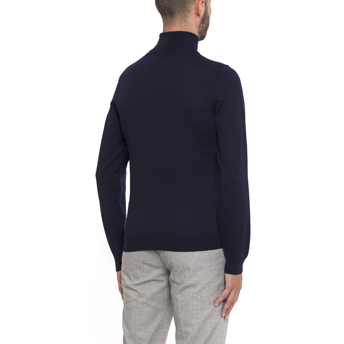 Maglione a collo alto in lana vergine Boss