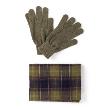 Set sciarpa e guanti Barbour in tartan