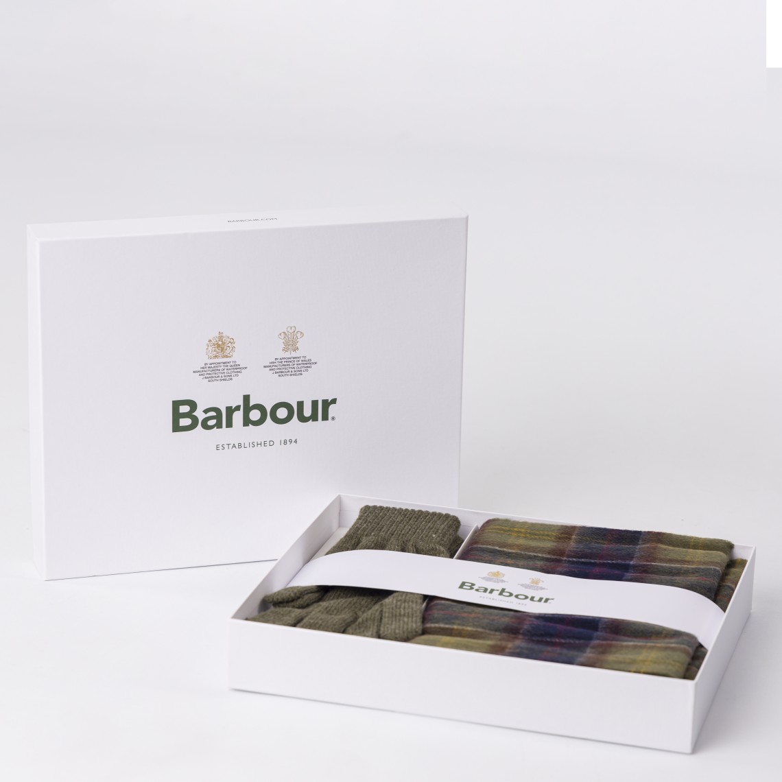 Set sciarpa e guanti Barbour in tartan