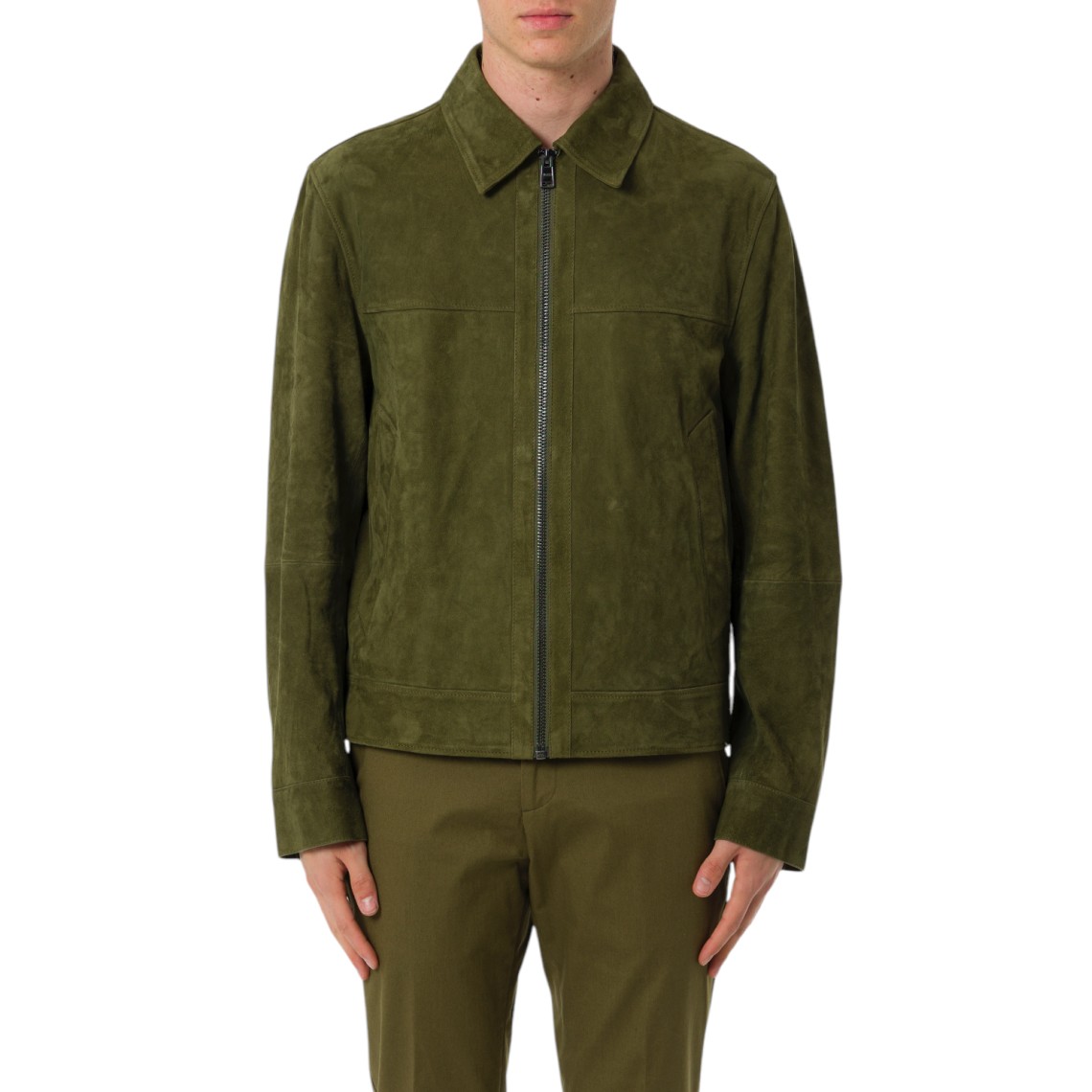 Giubbotto Boss in pelle scamosciata