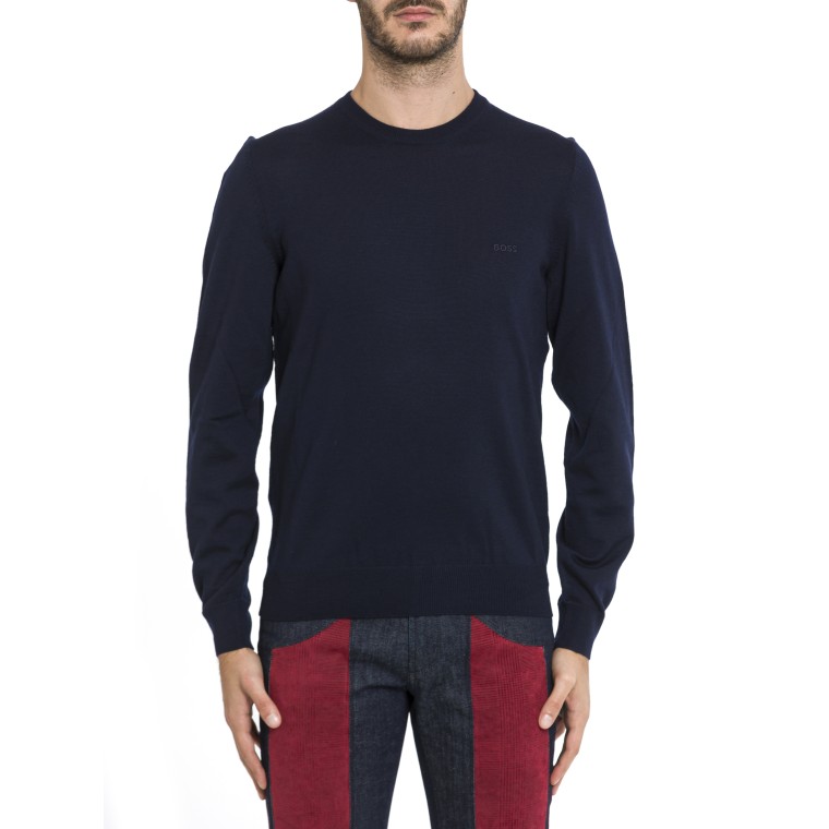 Maglia con ricamo logo Boss