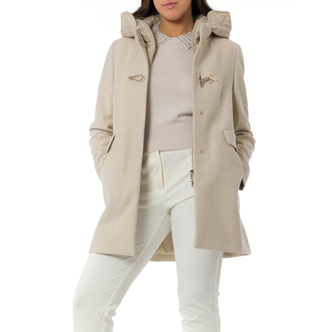 Toggle Coat in Panno di Lana Mélange Fay