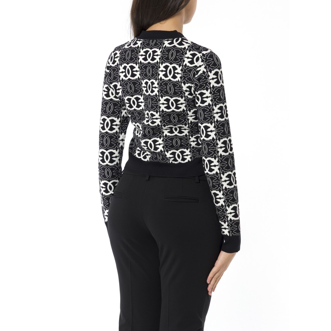 Maglia cropped con logo Love Birds Pinko