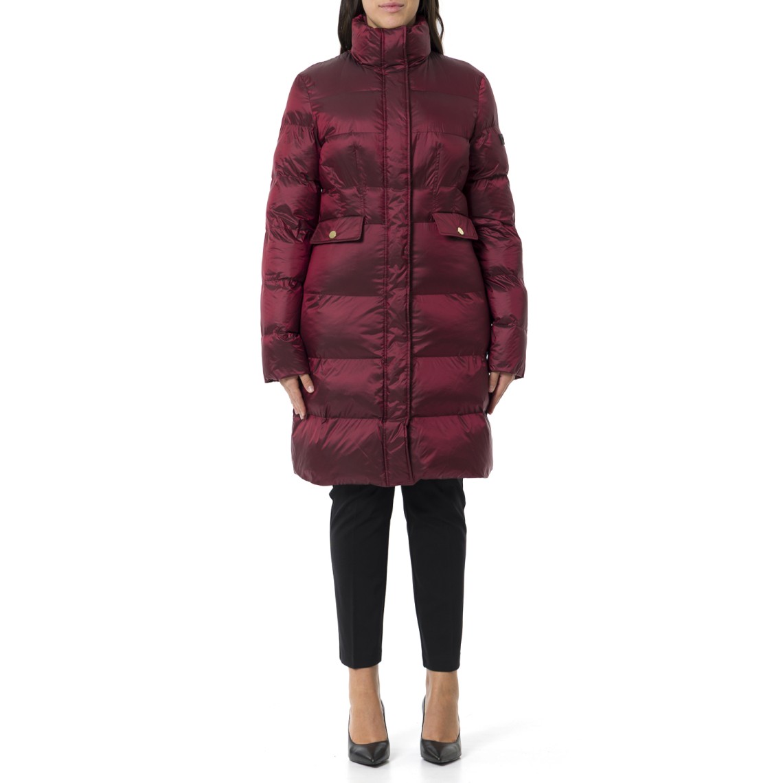 Piumino lungo semilucido Pinko