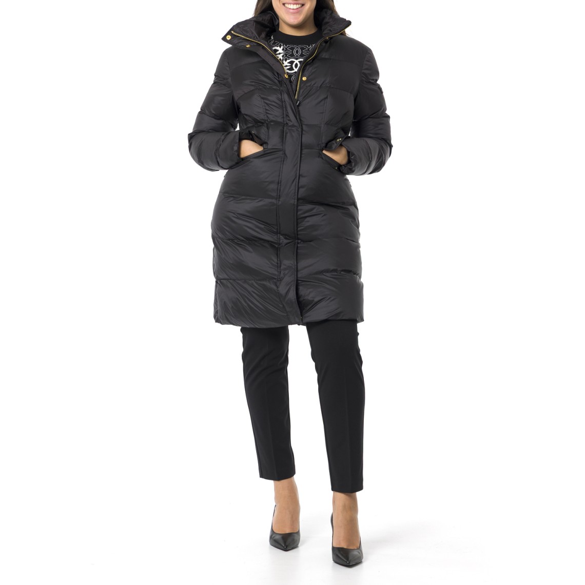 Piumino lungo semilucido Pinko