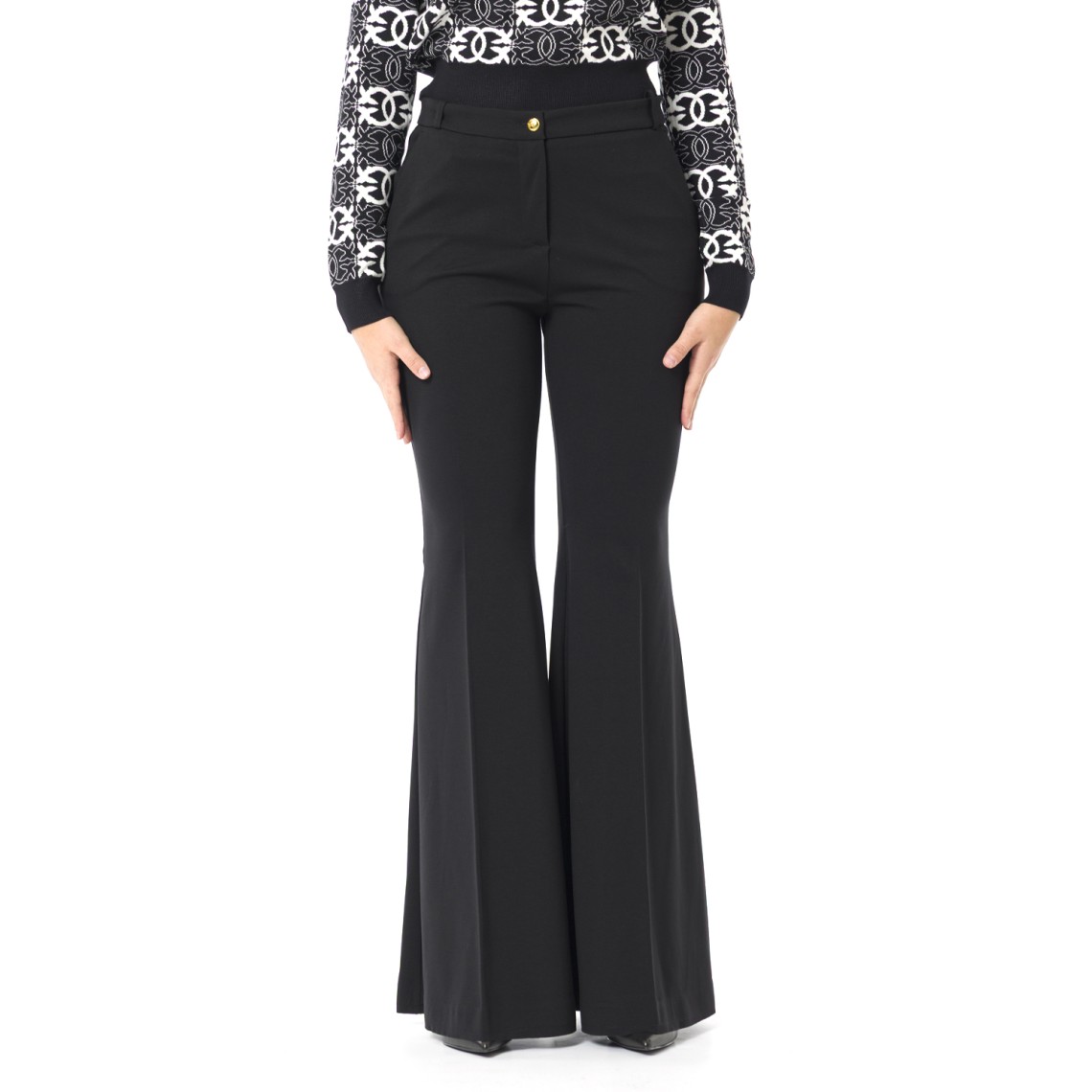 Pantaloni flare-fit in punto stoffa Pinko