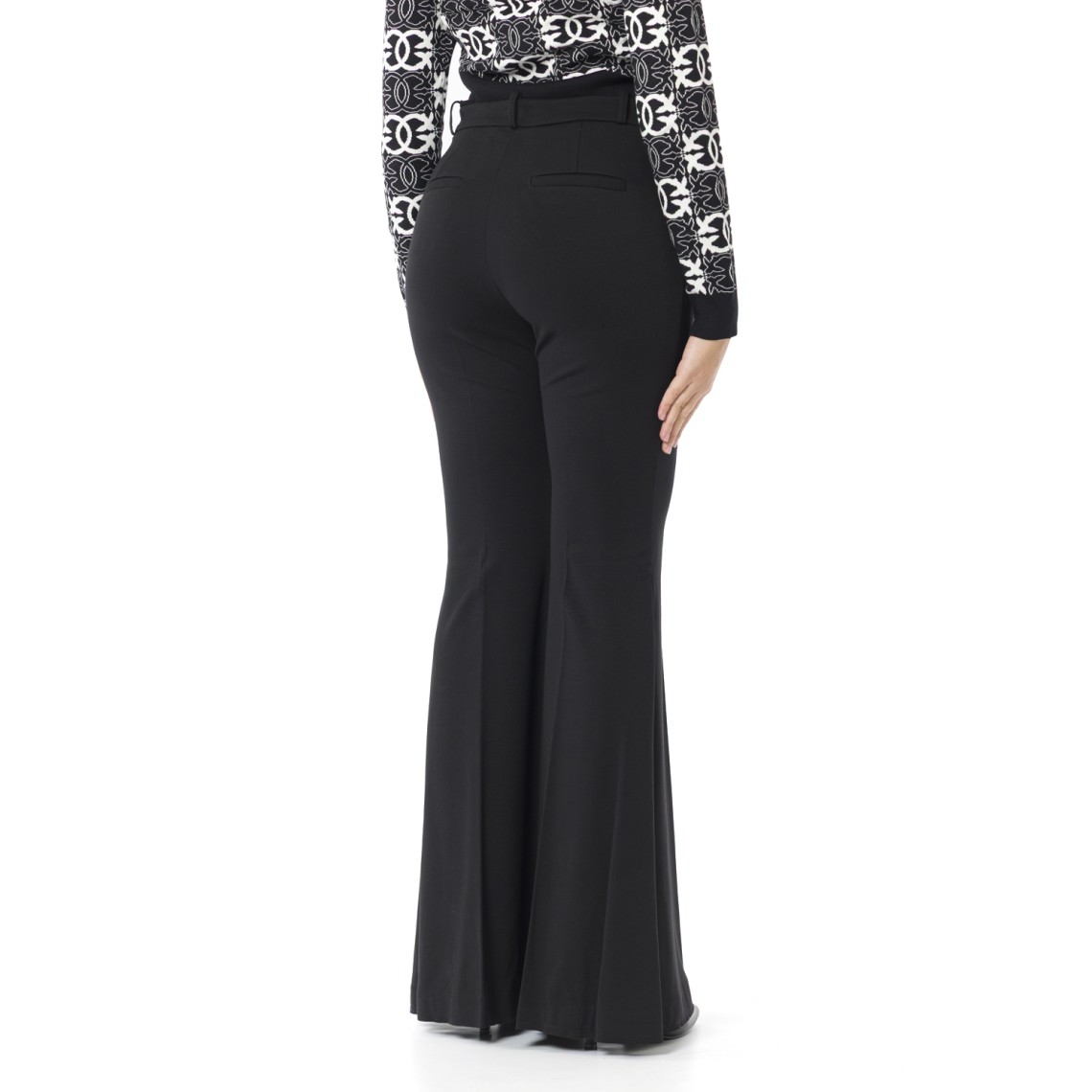 Pantaloni flare-fit in punto stoffa Pinko