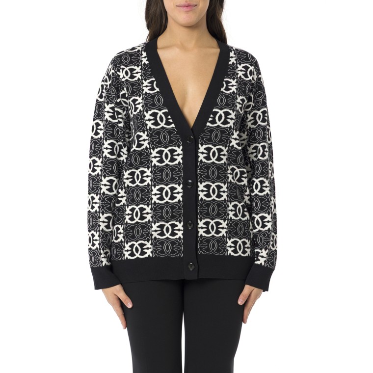 Cardigan con logo Love Birds Pinko