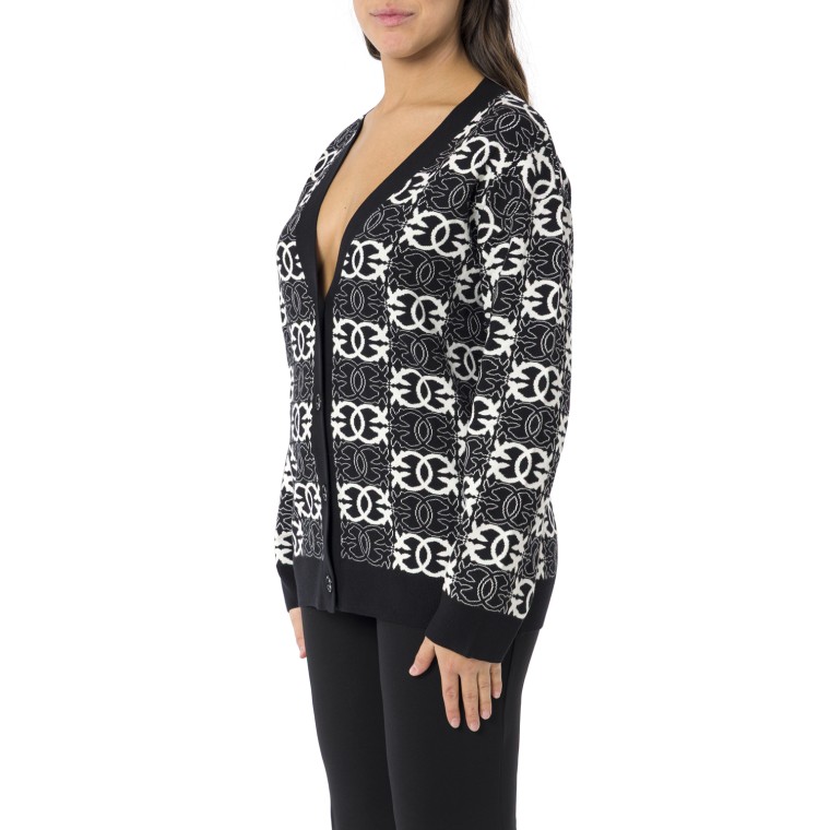 Cardigan con logo Love Birds Pinko