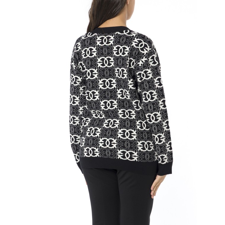 Cardigan con logo Love Birds Pinko