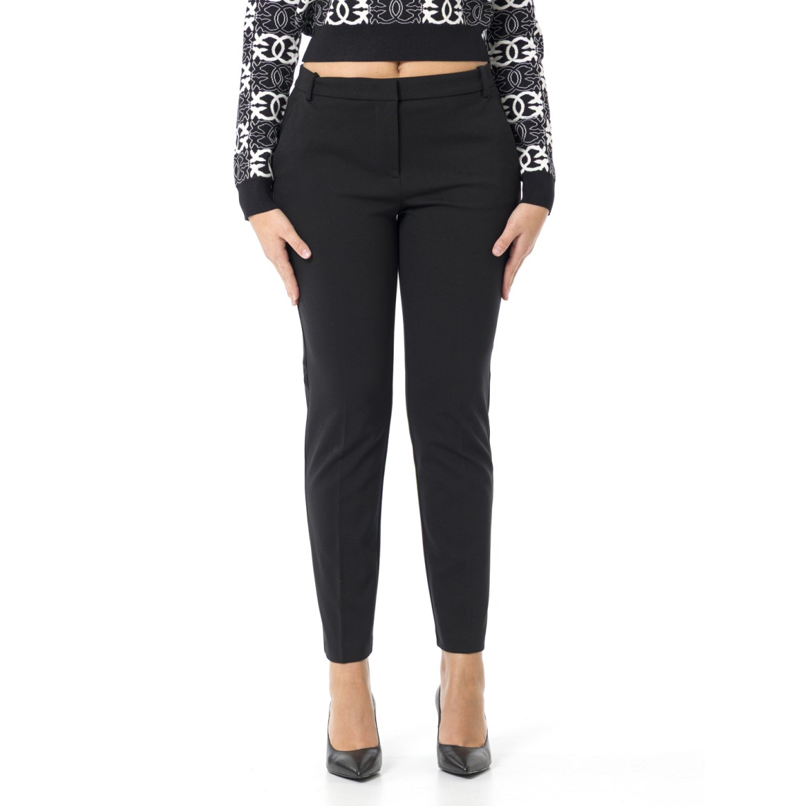 Pantaloni a sigaretta con piega stirata Pinko