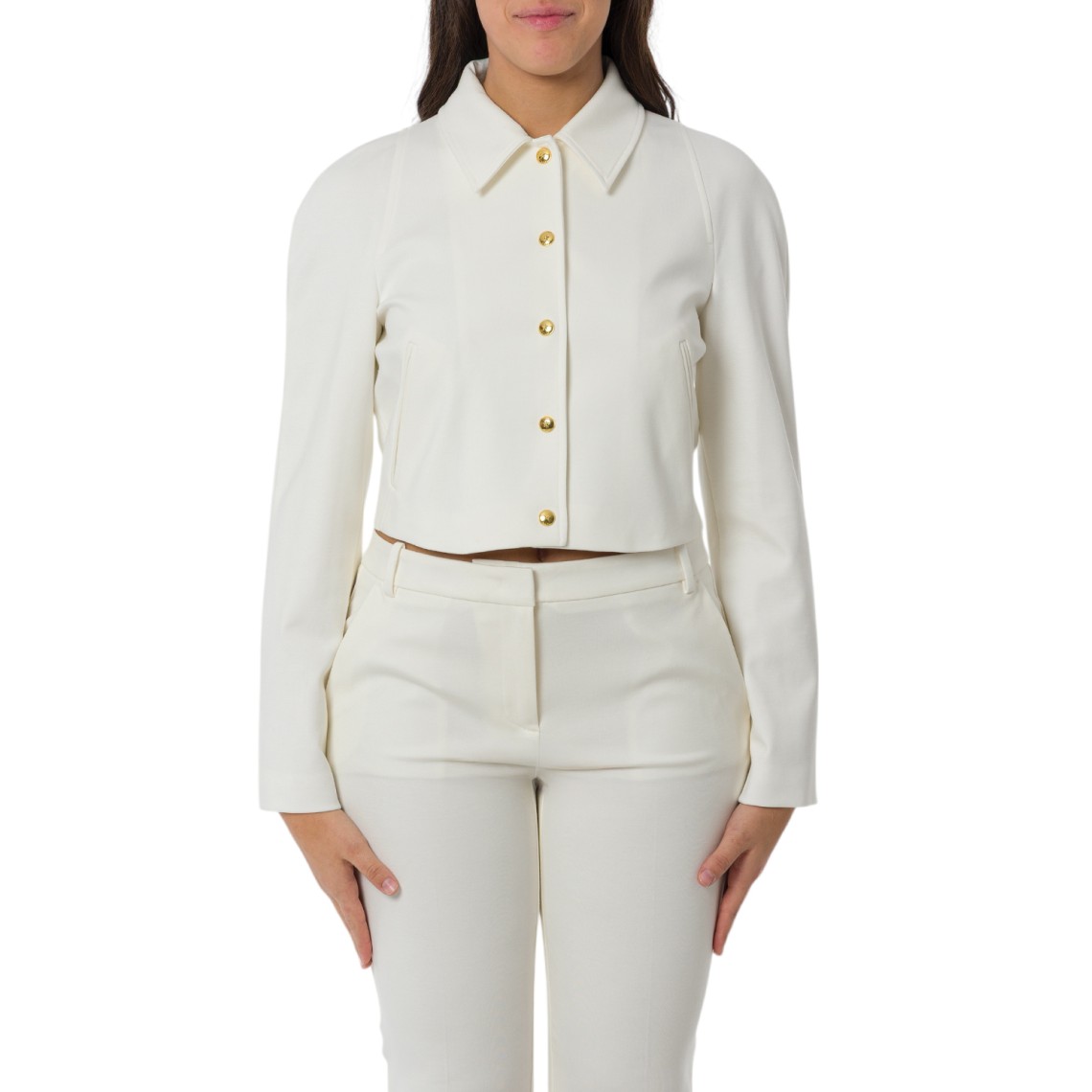 Giacca corta in tessuto tecnico punto stoffa Pinko