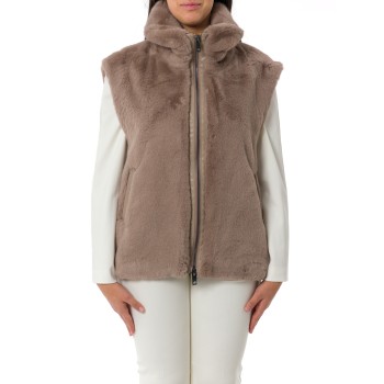 Gilet effetto pelliccia con zip Pinko