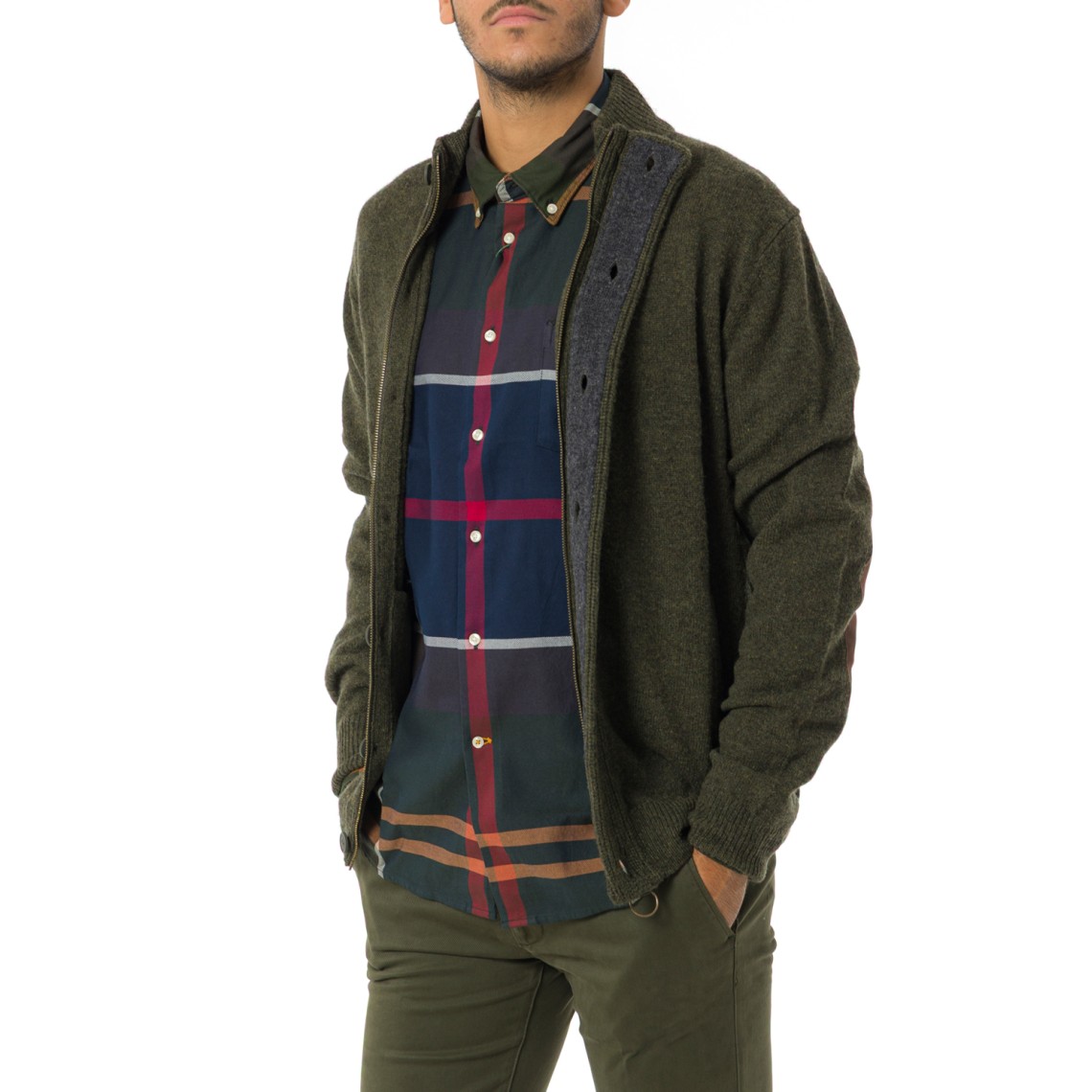 Maglione con zip Patch Barbour