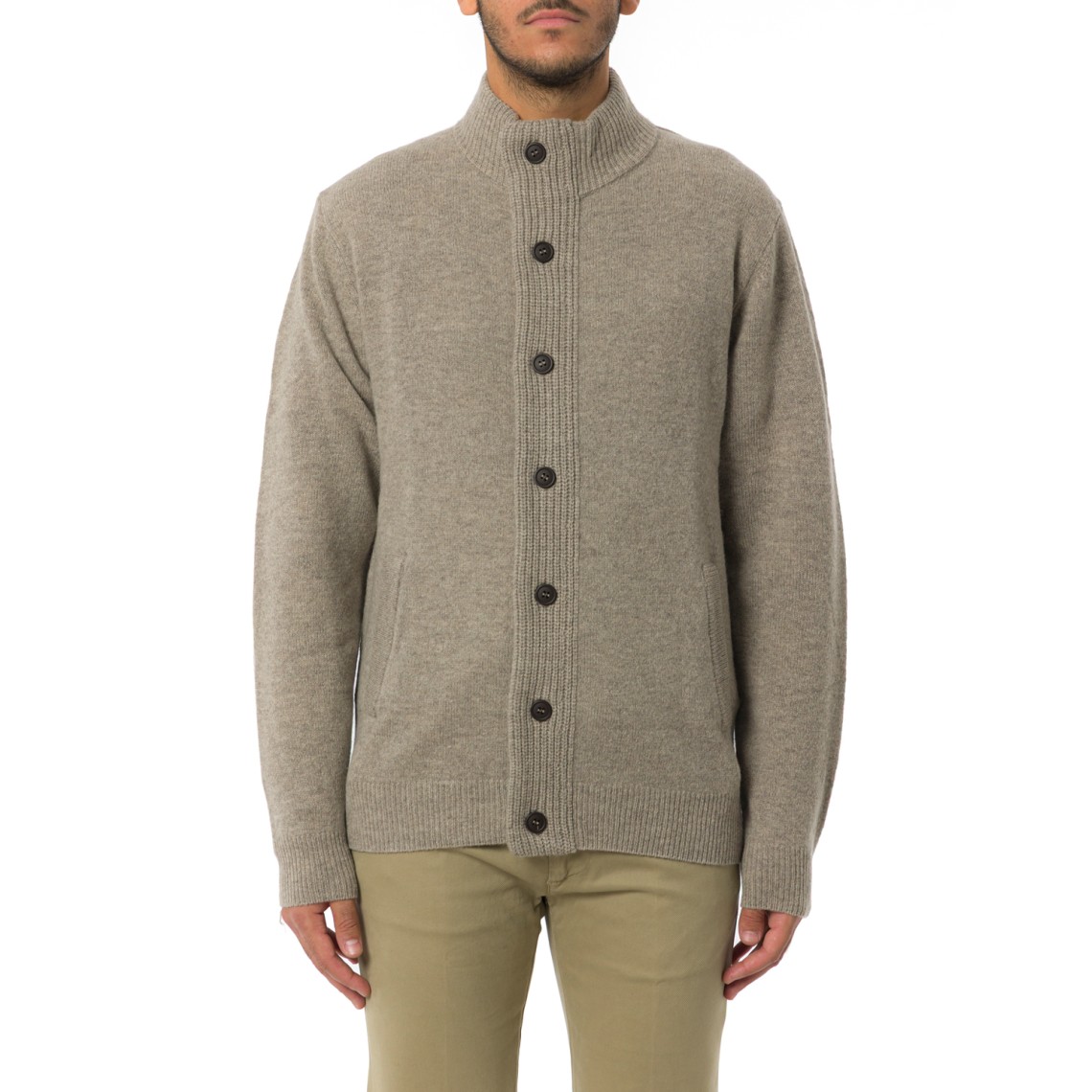 Cardigan Barbour in lana con bottoni