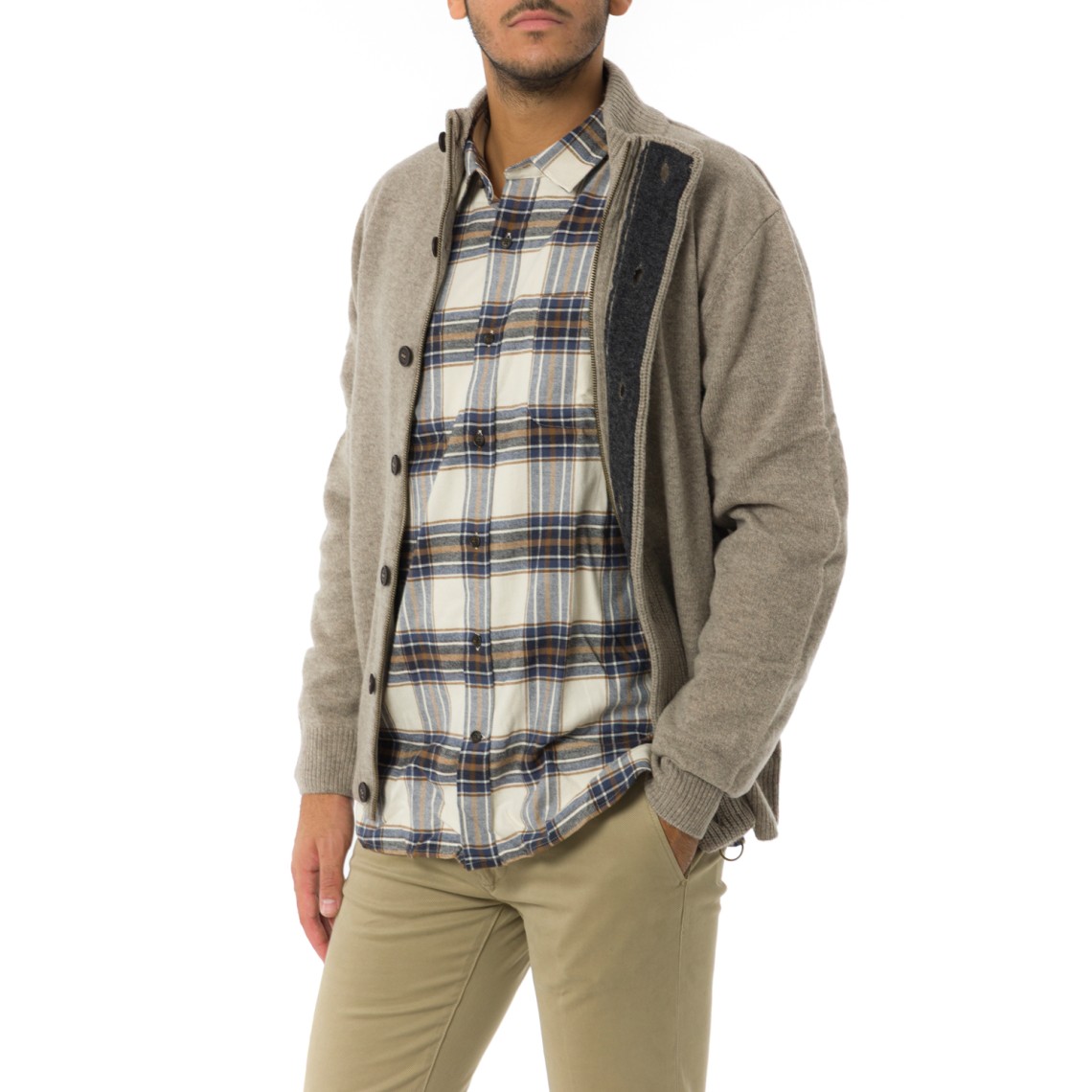 Cardigan Barbour in lana con bottoni